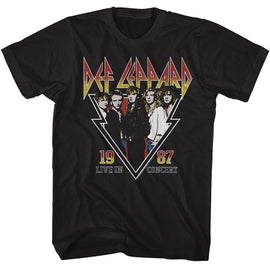 Def Leppard-Def Leppard 1987 Live In Concert-Black Adult S/S T-Shirt - Black