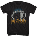Def Leppard-Def Leppard Blue Fade Background-Black Adult S/S T-Shirt - Black