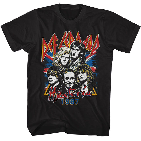 Def Leppard-Def Leppard Hysteria 1987-Black Adult S/S T-Shirt - Black