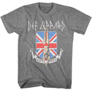 Def Leppard-Def Leppard Diver Union Jack-Graphite Heather Adult S/S T-Shirt - Graphite Heather