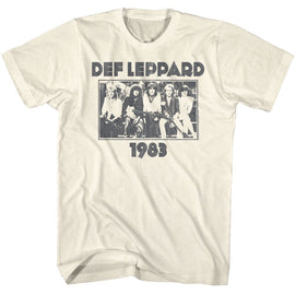 Def Leppard-Def Leppard Monochrome 1983-Natural Adult S/S T-Shirt - Natural