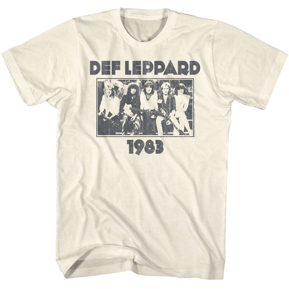 Def Leppard-Def Leppard Monochrome 1983-Natural Adult S/S T-Shirt - Natural