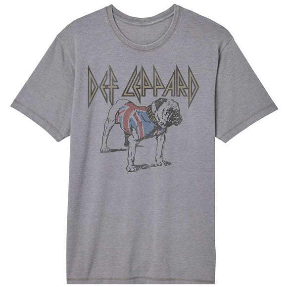 Def Leppard Bulldog Gray Vintage Wash Adult T-Shirt
