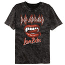 Def Leppard-Def Leppard Love Is Biting-Mineral Wash Black Adult S/S T-Shirt - Black