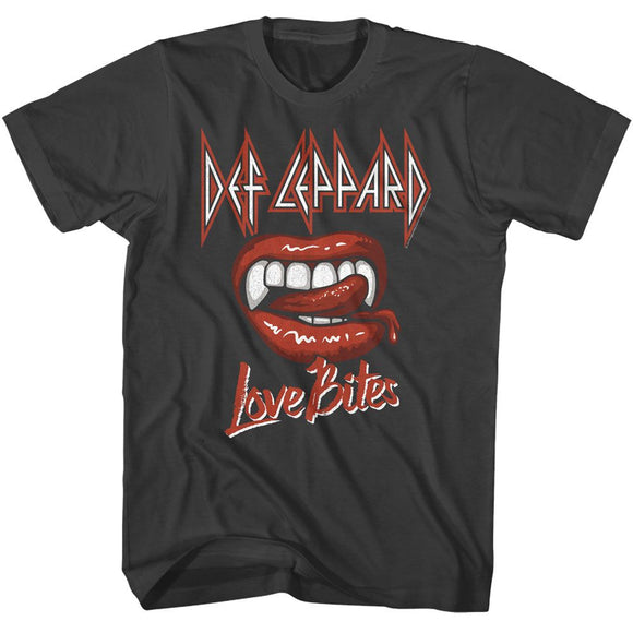 Def Leppard-Def Leppard Love Is Biting-Smoke Adult S/S T-Shirt - Smoke