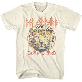 Def Leppard-Def Leppard Love Bites-Natural Adult S/S T-Shirt - Natural