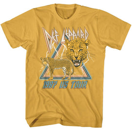 Def Leppard-Def Leppard 1987 Lightning And Leopards-Ginger Adult S/S T-Shirt - Ginger