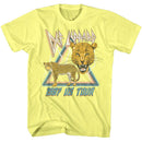 Def Leppard-Def Leppard 1987 Lightning And Leopards-Yellow Heather Adult S/S T-Shirt - Yellow Heather