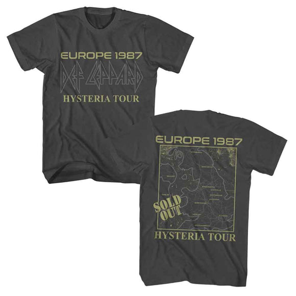 Def Leppard-Def Leppard Europe 1987-Smoke Adult S/S T-Shirt ***F&B***-S - Smoke