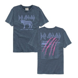 Def Leppard-Def Leppard Hysteria Tour 1987 F B-Denim Adult S/S Comfort Color T-Shirt ***F&B***-S - Denim