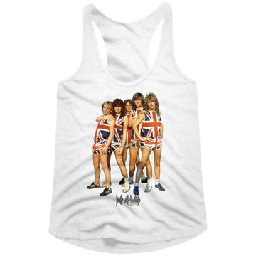 Def Leppard-Short Shorts-White Ladies Slimfit Racerback-S - White