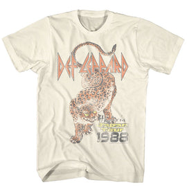 Def Leppard-Def Leppard Japan Tour 88-Natural Adult S/S T-Shirt - Natural