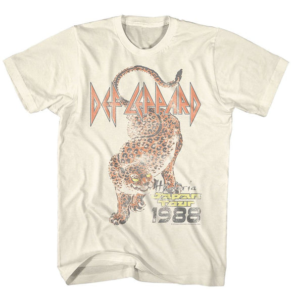 Def Leppard-Def Leppard Japan Tour 88-Natural Adult S/S T-Shirt - Natural