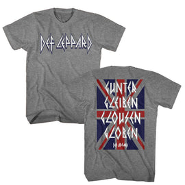 Def Leppard-Def Leppard Gunter Gleiben Front And Back-Graphite Heather Adult S/S T-Shirt ***F&B***-S - Graphite Heather