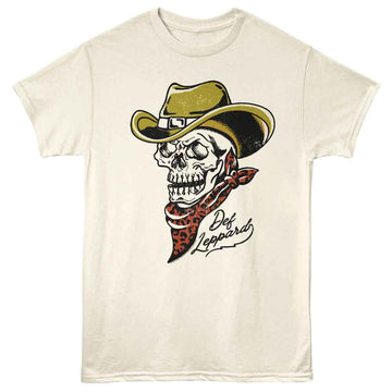 Def Leppard-Def Leppard Cowboy Skeleton-Natural Adult S/S T-Shirt - Natural