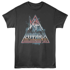 Def Leppard-Def Leppard Clouds Lightning Triangle-Smoke Adult S/S T-Shirt - Smoke