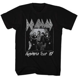Def Leppard-Hysteria Tour-Black Adult S/S T-Shirt - Black
