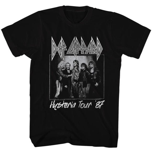 Def Leppard-Hysteria Tour-Black Adult S/S T-Shirt - Black