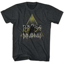 Def Leppard-Performing-Black Heather Adult S/S T-Shirt - Black Heather