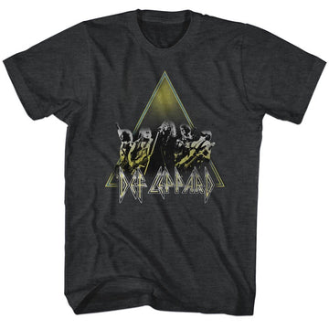 Def Leppard-Performing-Black Heather Adult S/S T-Shirt - Black Heather