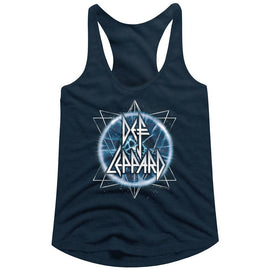 Def Leppard-Electric Eye-Navy Ladies Racerback-S - Navy