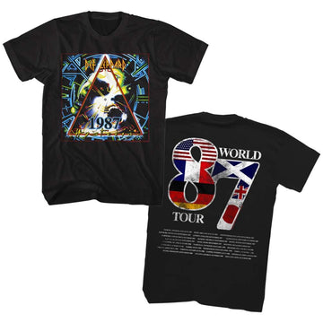 Def Leppard-Def World Tour-Black Adult S/S T-Shirt ***F&B*** - Black