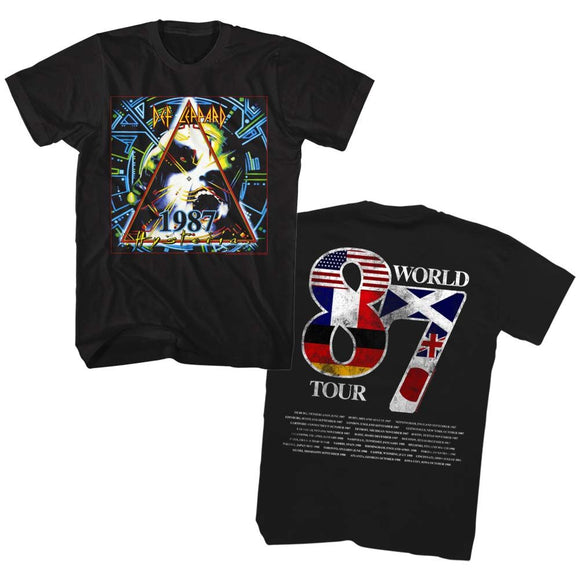 Def Leppard-Def World Tour-Black Adult S/S T-Shirt ***F&B*** - Black