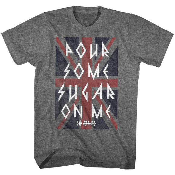 Def Leppard-Sugar-Graphite Heather Adult S/S T-Shirt - Graphite Heather