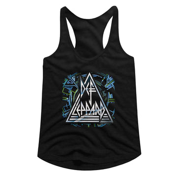 Def Leppard-Histeric Logo-Black Ladies Slimfit Racerback-S - Black