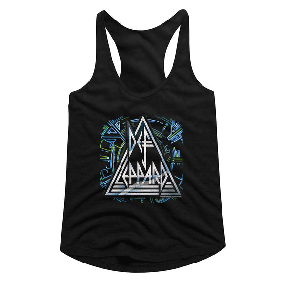 Def Leppard-Histeric Logo-Black Ladies Slimfit Racerback-S - Black