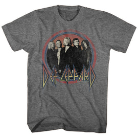 Def Leppard-Circles-Graphite Heather Adult S/S T-Shirt - Graphite Heather