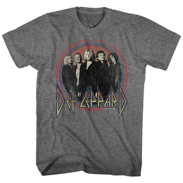 Def Leppard-Circles-Graphite Heather Adult S/S T-Shirt - Graphite Heather