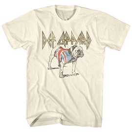 Def Leppard-Bulldog-Natural Adult S/S T-Shirt - Natural