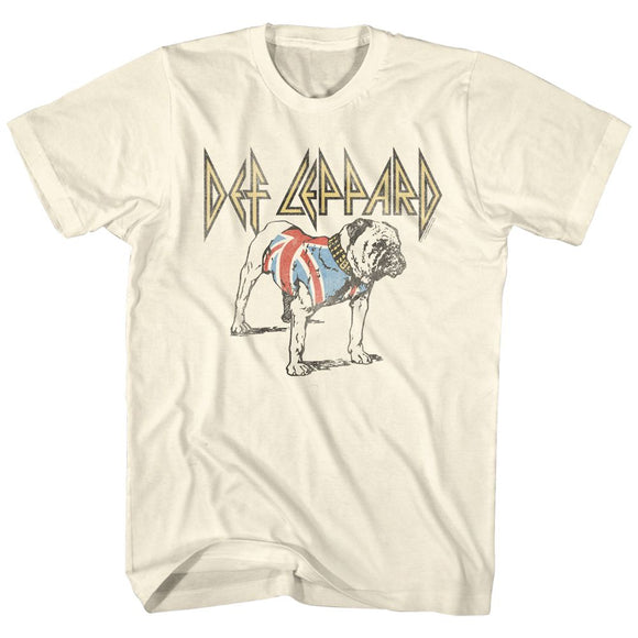 Def Leppard-Bulldog-Natural Adult S/S T-Shirt - Natural