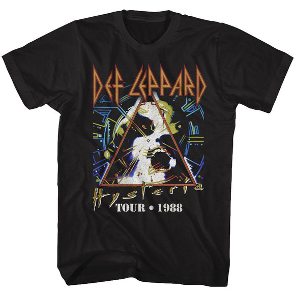 Def Leppard-Tour88-Black Adult S/S T-Shirt - Black