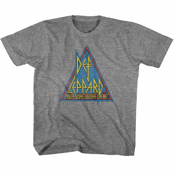 Def Leppard-Primary Triangle-Graphite Heather Toddler S/S T-Shirt-4T - Graphite Heather