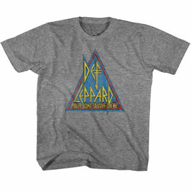 Def Leppard-Primary Triangle-Graphite Heather Toddler S/S T-Shirt-2T - Graphite Heather