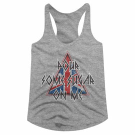 Def Leppard-Pour Some Triangle-Gray Heather Ladies Slimfit Racerback-S - Gray Heather