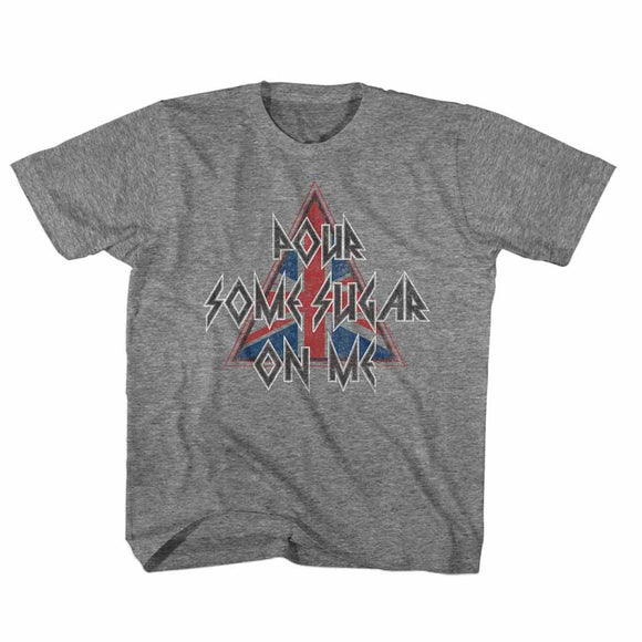 Def Leppard-Pour Some Triangle-Graphite Heather Toddler S/S T-Shirt-4T - Graphite Heather