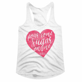 Def Leppard-Sugar Heart-White Ladies Slimfit Racerback-S - White