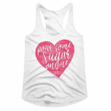 Def Leppard-Sugar Heart-White Ladies Slimfit Racerback-S - White
