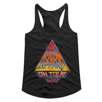 Def Leppard-On Tour 83-Black Ladies Slimfit Racerback-S - Black
