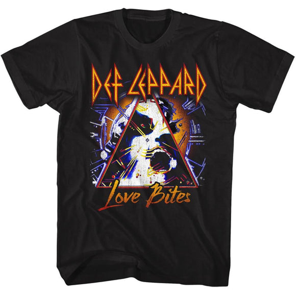 Def Leppard-Love Bites-Black Adult S/S T-Shirt - Black