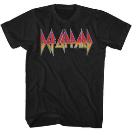 Def Leppard-Logo-Black Adult S/S T-Shirt - Black
