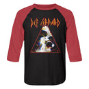 Def Leppard-Nobghyst-Vintage Black/Vintage Red Adult 3/4 Sleeve Raglan-S - Vintage Black/Vintage Red