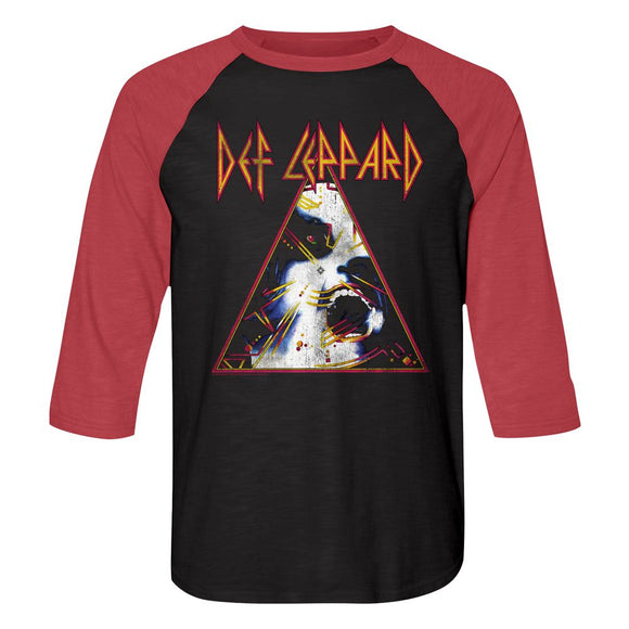 Def Leppard-Nobghyst-Vintage Black/Vintage Red Adult 3/4 Sleeve Raglan-S - Vintage Black/Vintage Red
