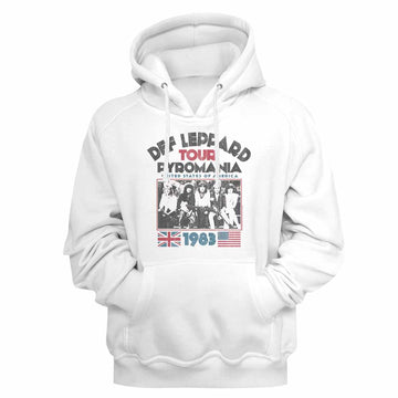 Def Leppard Pyro Tour White Adult Hooded Sweatshirt