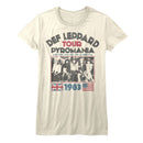 Def Leppard-Pyro Tour-Vintage White Ladies S/S T-Shirt - Vintage White