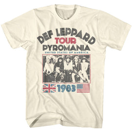 Def Leppard-Pyro Tour-Natural Adult S/S T-Shirt - Natural