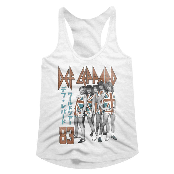 Def Leppard-Deflep83-White Ladies Slimfit Racerback-S - White